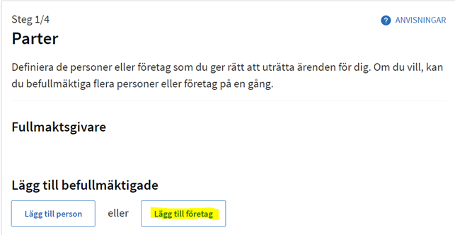 Klicka p&aring; L&auml;gg till f&ouml;retag.
