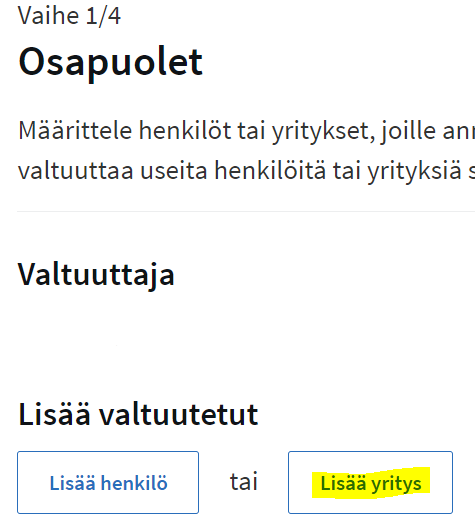 Klikkaa lis&auml;&auml; yritys.