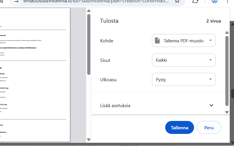 Kuvankaappaus tulostusn&auml;kym&auml;st&auml;