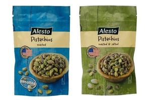 Alesto rostade och skalade pistasn&ouml;tter, tv&aring; f&ouml;rpackningar.