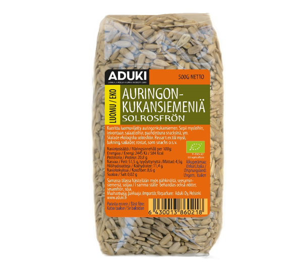 Aduki_auringonkukansiemenkuorittu, 500 g.