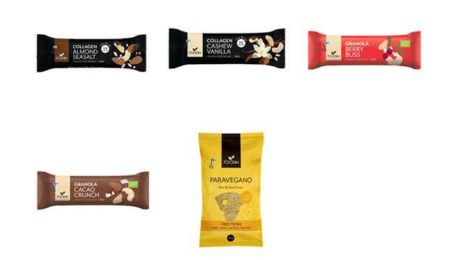 Foodin auringonkukansiemeniä sisältävät tuotteet.