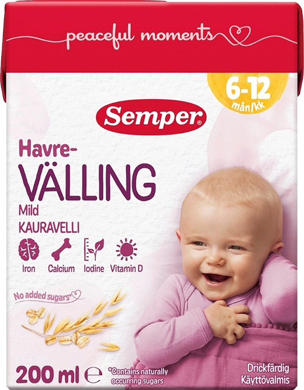 Semper k&auml;ytt&ouml;valmis Kauravelli 6-12 kuukautta 200ml.
