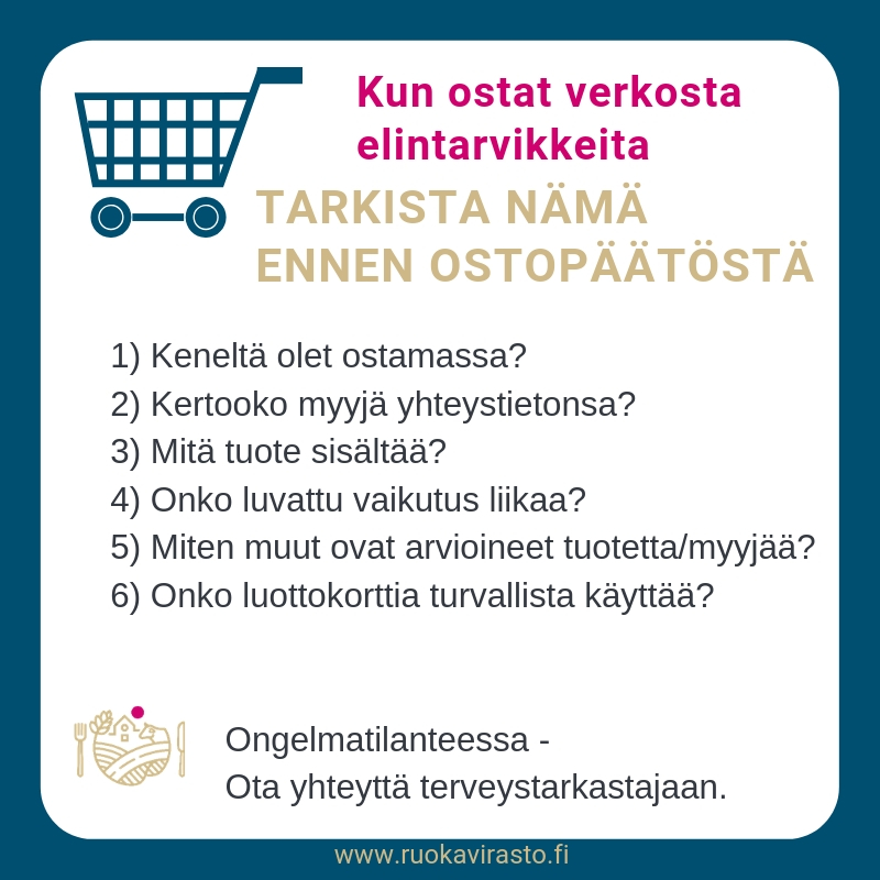 kun ostat verkosta, tarkista n&auml;m&auml; ennen ostop&auml;&auml;t&ouml;st&auml;