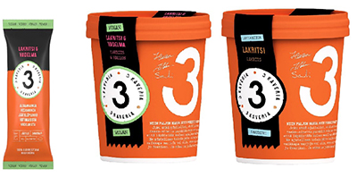 Kolmen kaverin j&auml;&auml;tel&ouml;it&auml; kolme pakkausta.