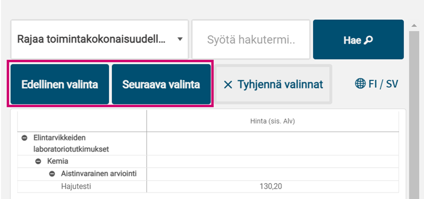 Edellinen ja seuraava-napit.