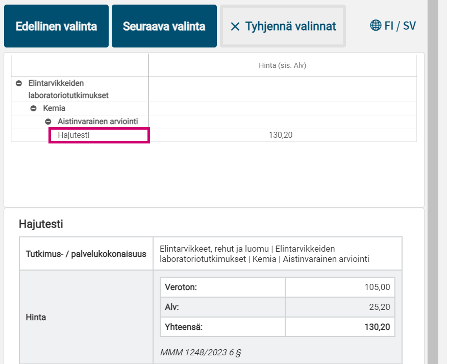 Lis&auml;tietojen n&auml;kyviin saaminen.