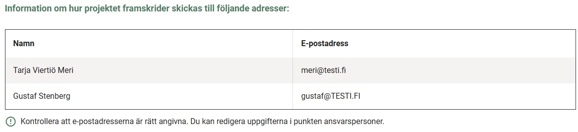 Information om projektet skickas