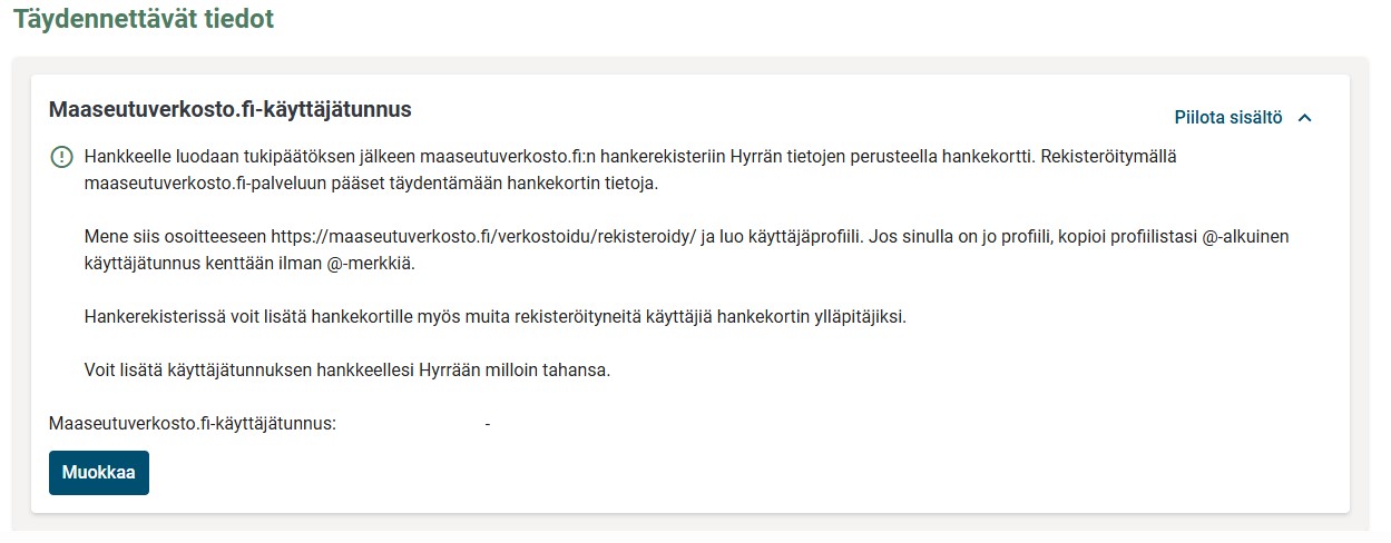 T&auml;ydent&auml;v&auml;t tiedot