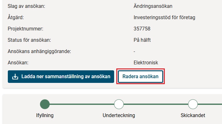 Radera ans&ouml;kan