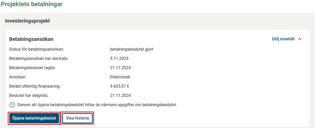 &Ouml;ppna betalningsbeslut