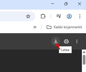 pdf-tiedoston lataus Chrome- selaimesta