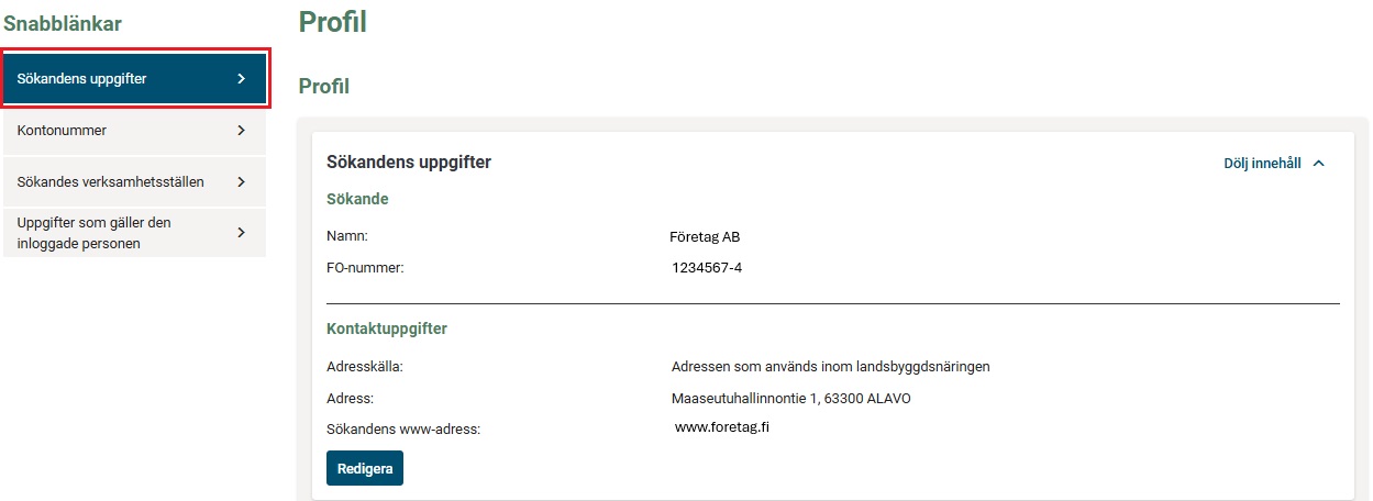 S&ouml;kandens uppgifter