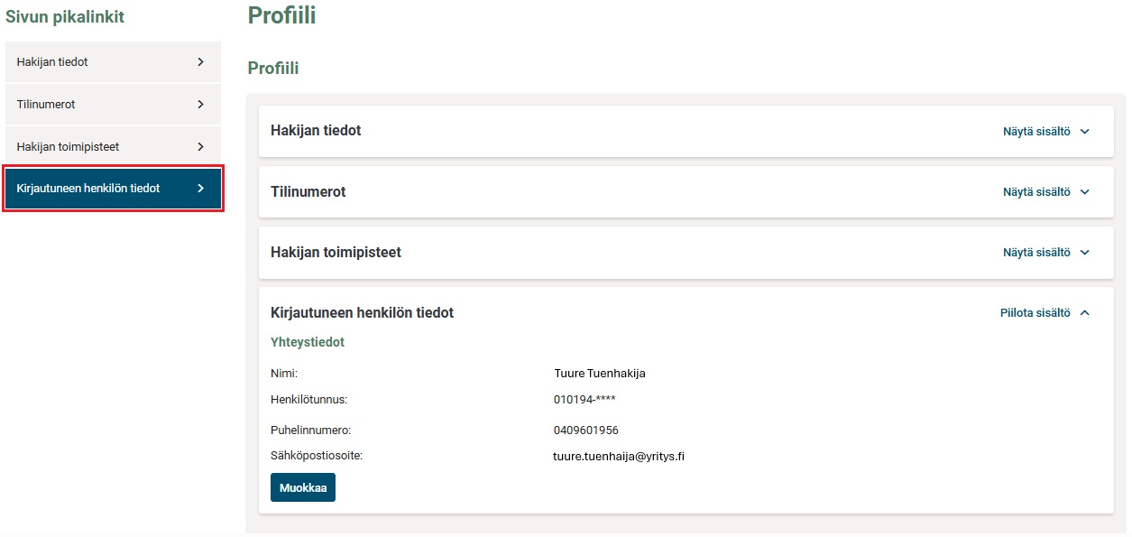 Henkil&ouml;n tiedot