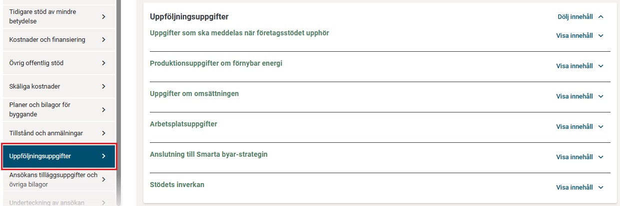 Uppf&ouml;ljningsuppgifter