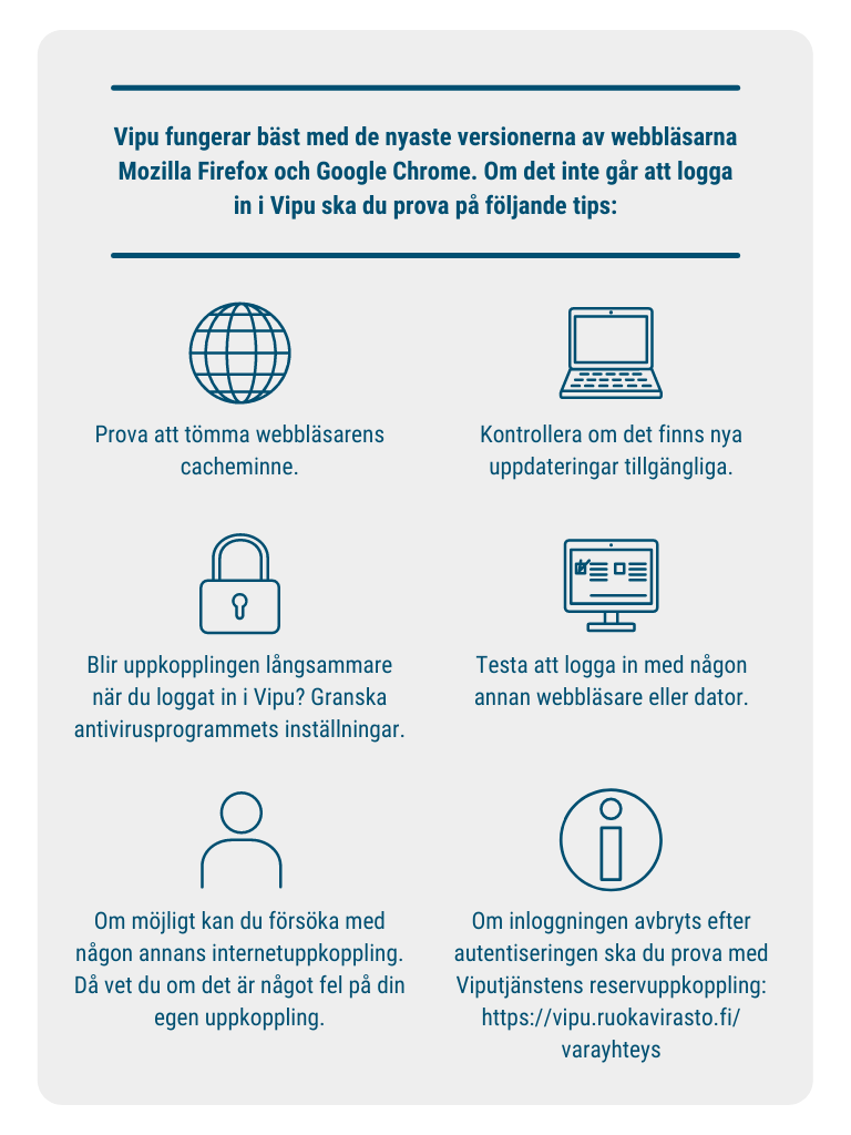 Infografiken: Tips f&ouml;r att logga in i Vipu