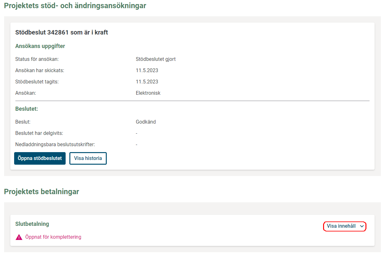 Ans&ouml;kningsmappvyn