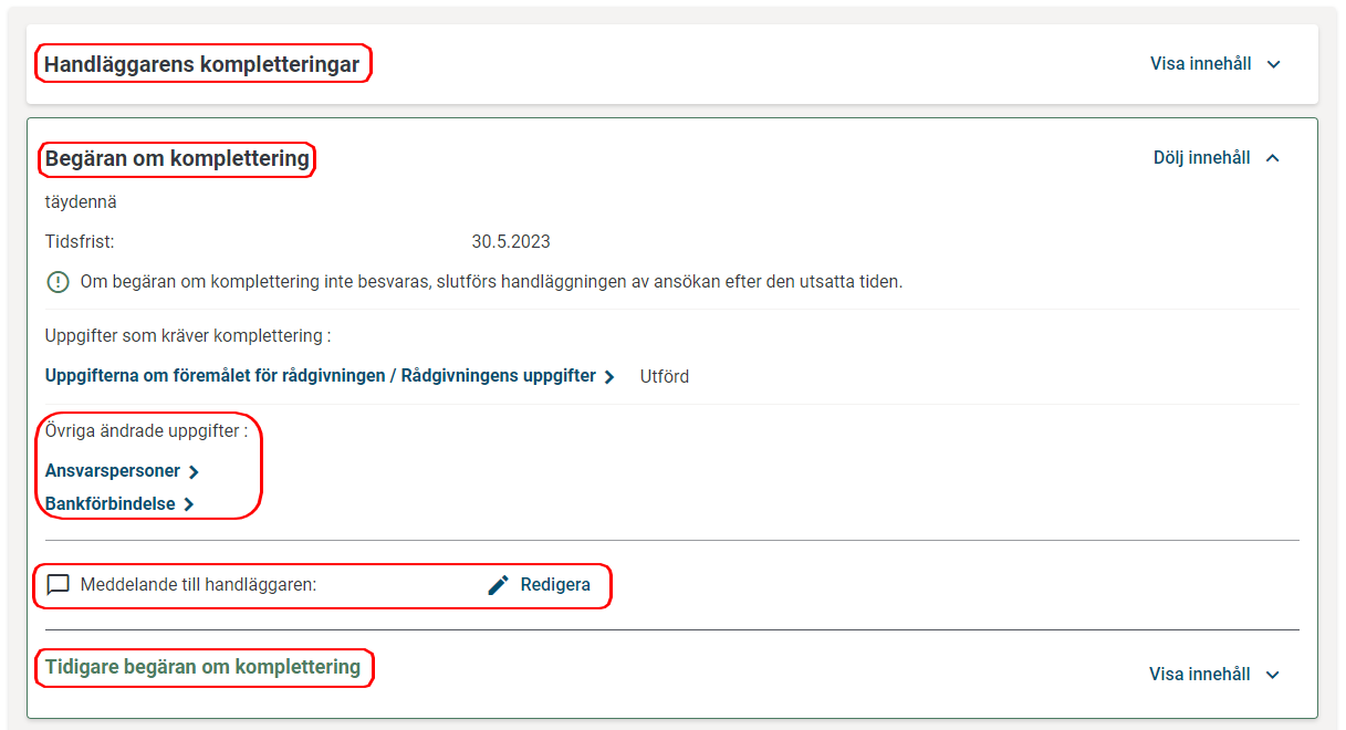 Beg&auml;ran om komplettering