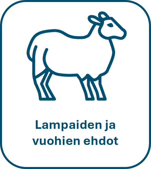 Lammas kuvake ja teksti Lampaiden ja vuohien ehdot