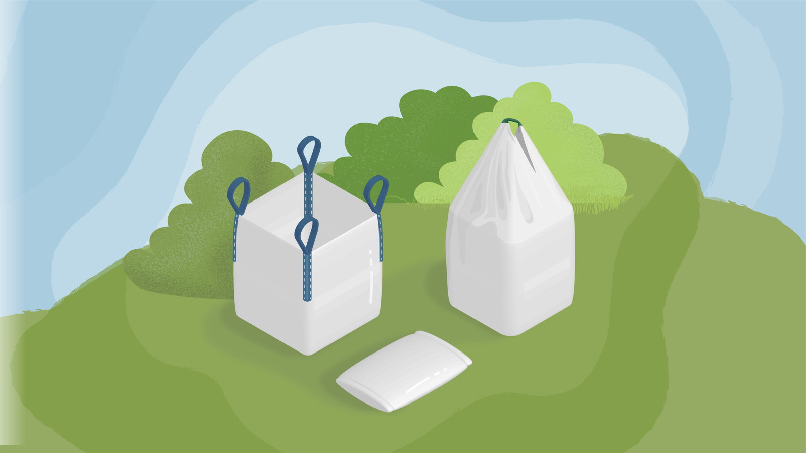 Erikokoisia muovisia s&auml;kkej&auml;. 