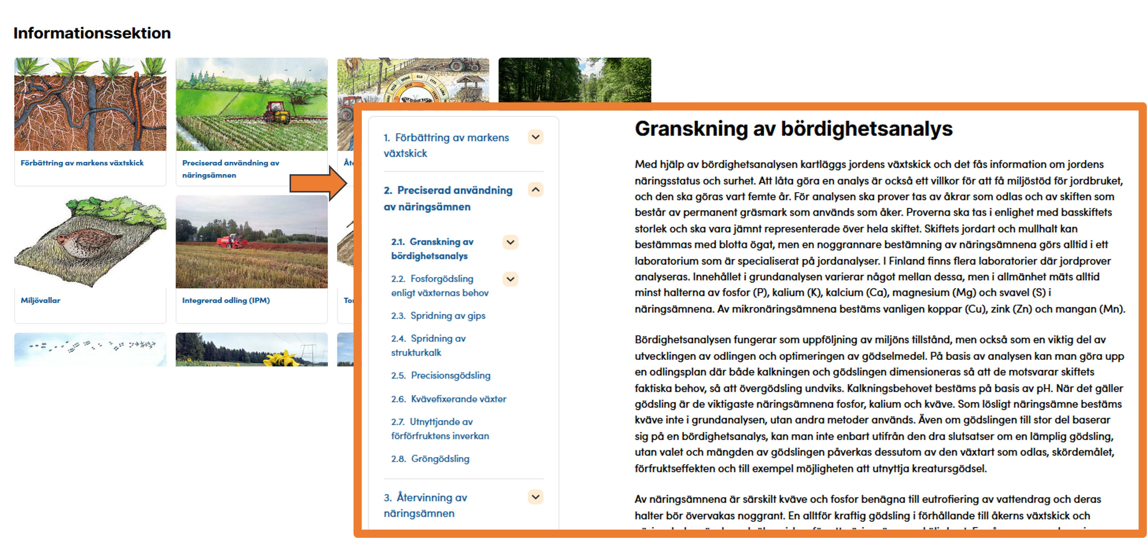 Sk&auml;rmbild fr&aring;n informationsanvsnittet