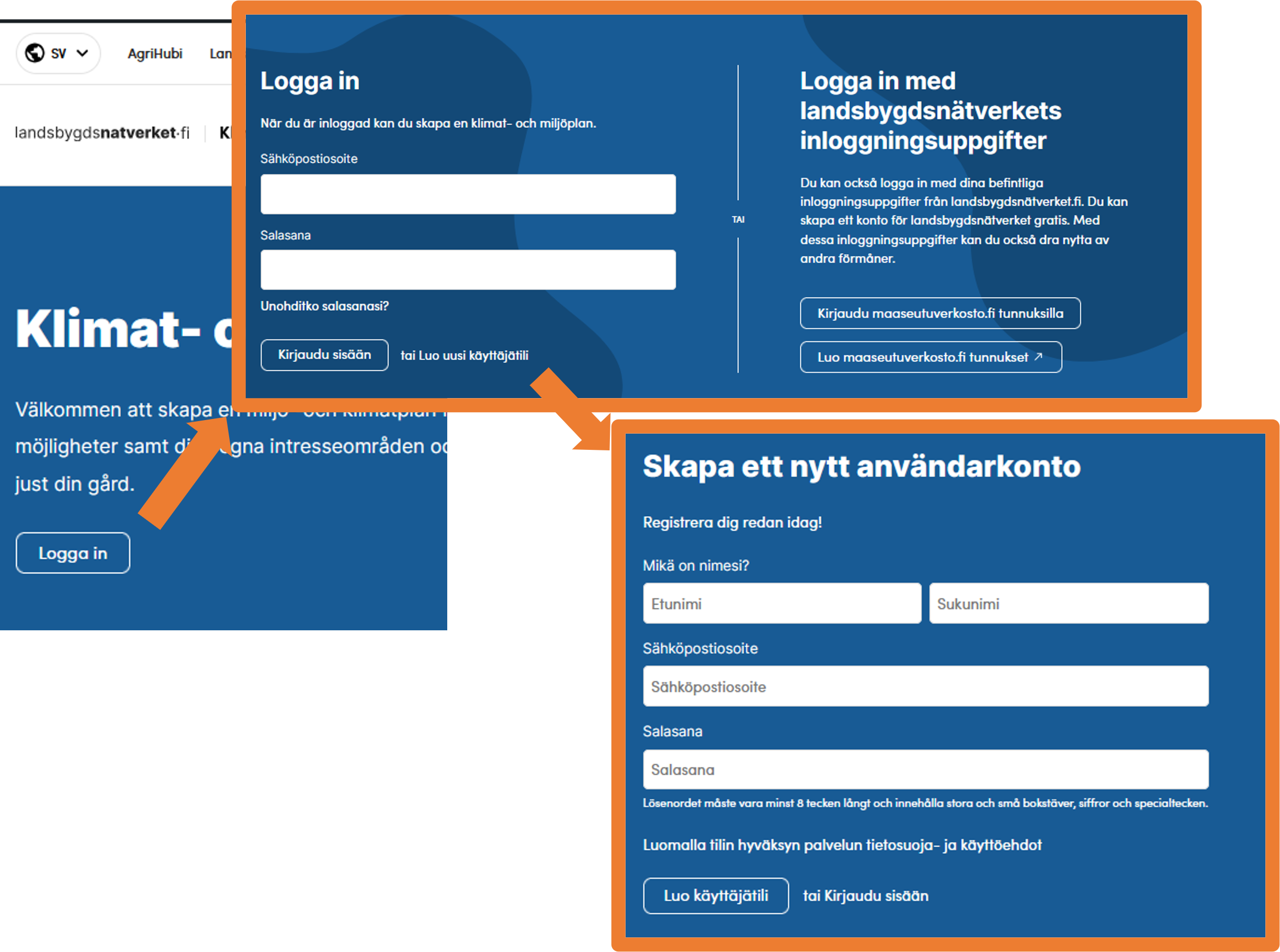 Sk&auml;rmbild fr&aring;n sidan logga in