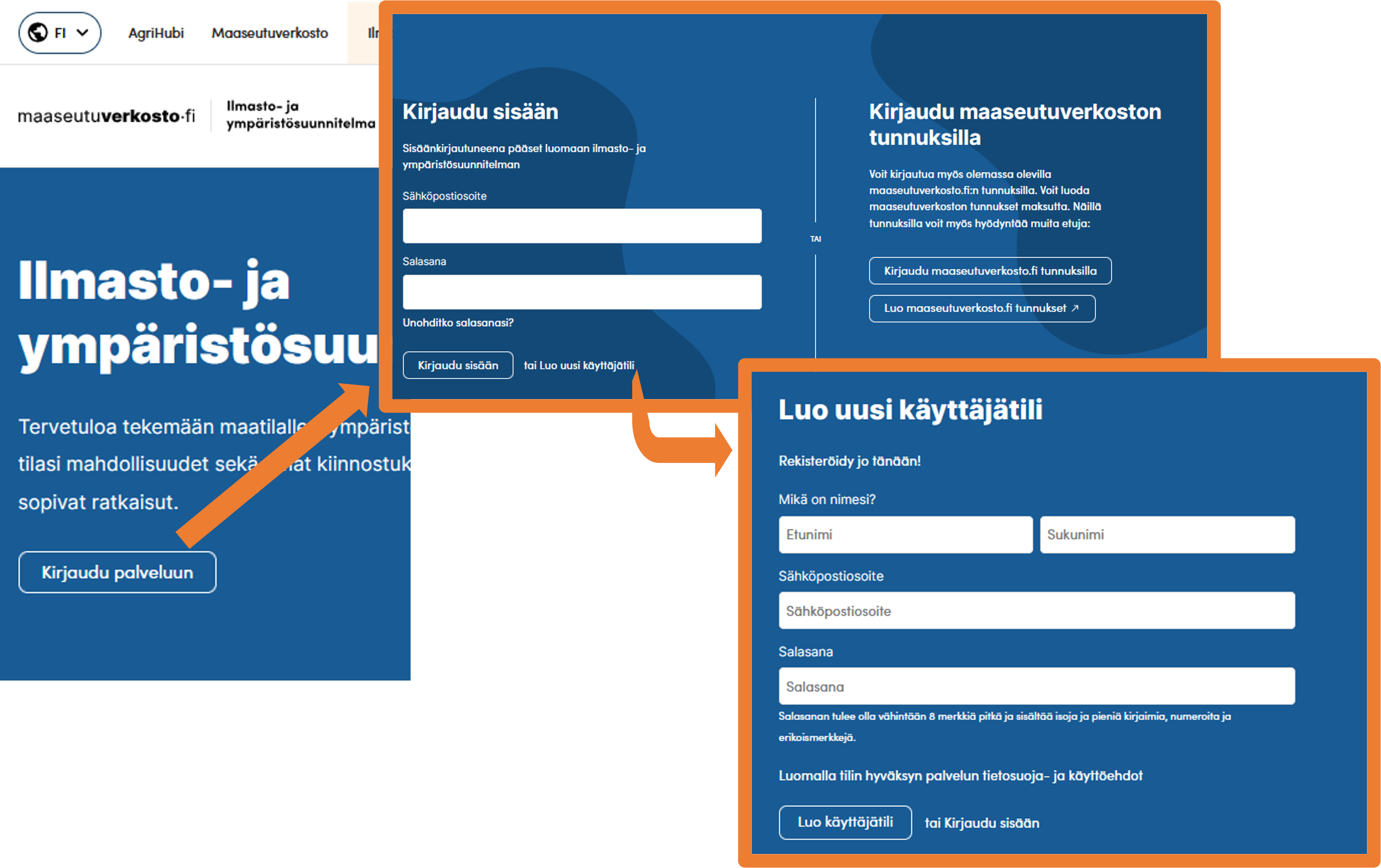 Kuva 5. Uuden k&auml;ytt&auml;j&auml;tilin lis&auml;&auml;minen (ymp&auml;rist&ouml; ja ilmastosuunnitelma).png