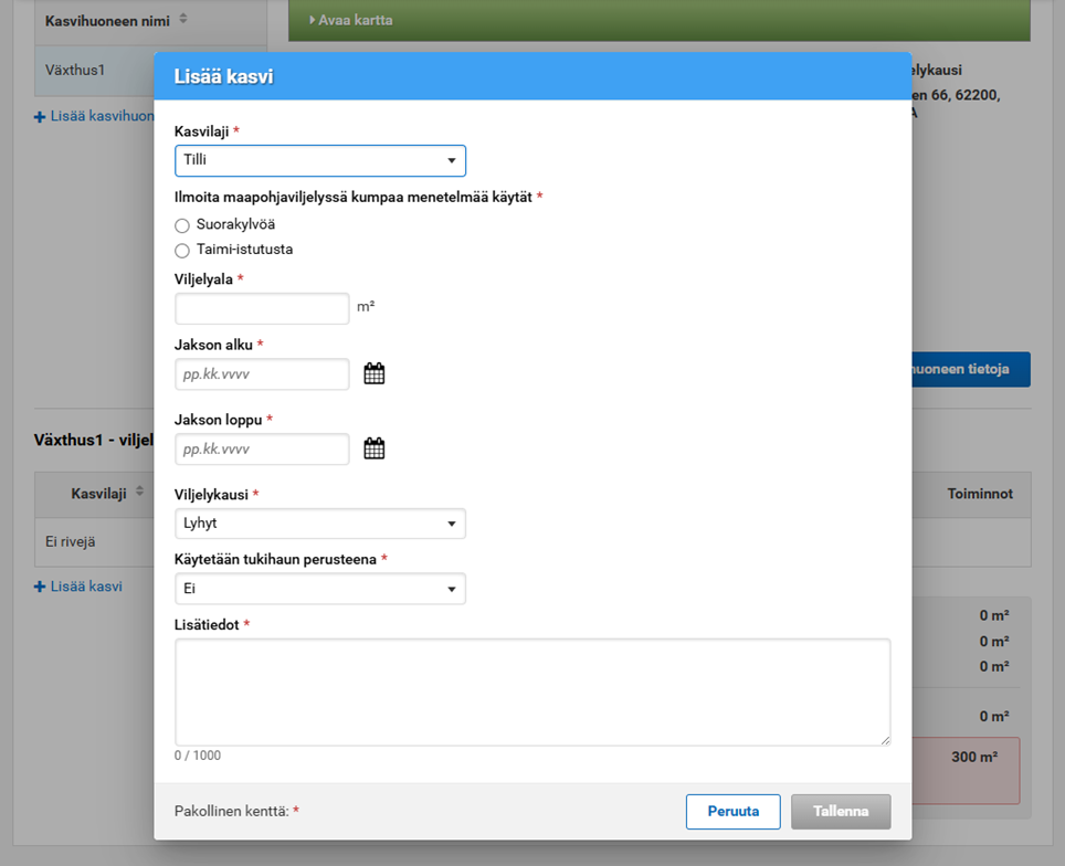 Kuvankaappaus Vipu-palvelusta, lis&auml;&auml; kasvi