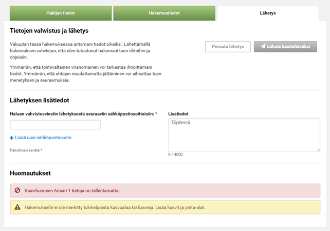 Kuvankaappaus Vipu-palvelusta. L&auml;hetys-v&auml;lilehti
