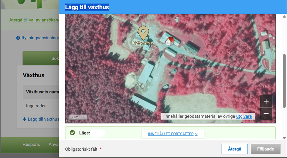 Sk&auml;rmbild fr&aring;n Viputj&auml;nsten. L&auml;gg till ett nytt v&auml;xthus