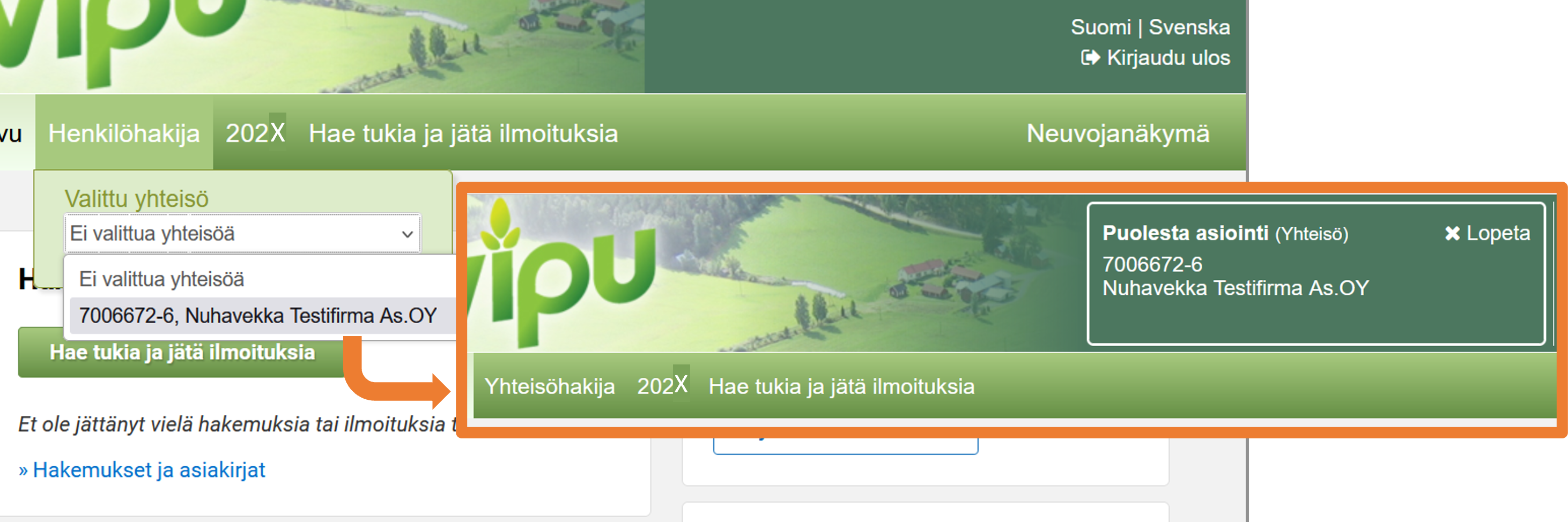 Kuvankaappaus Vipu-palvelusta