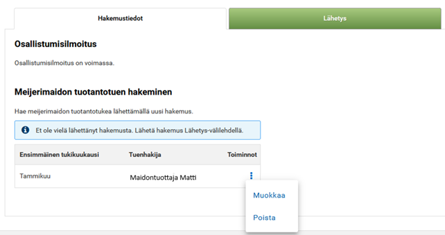 Kuvankaappauksia Vipu-palvelusta