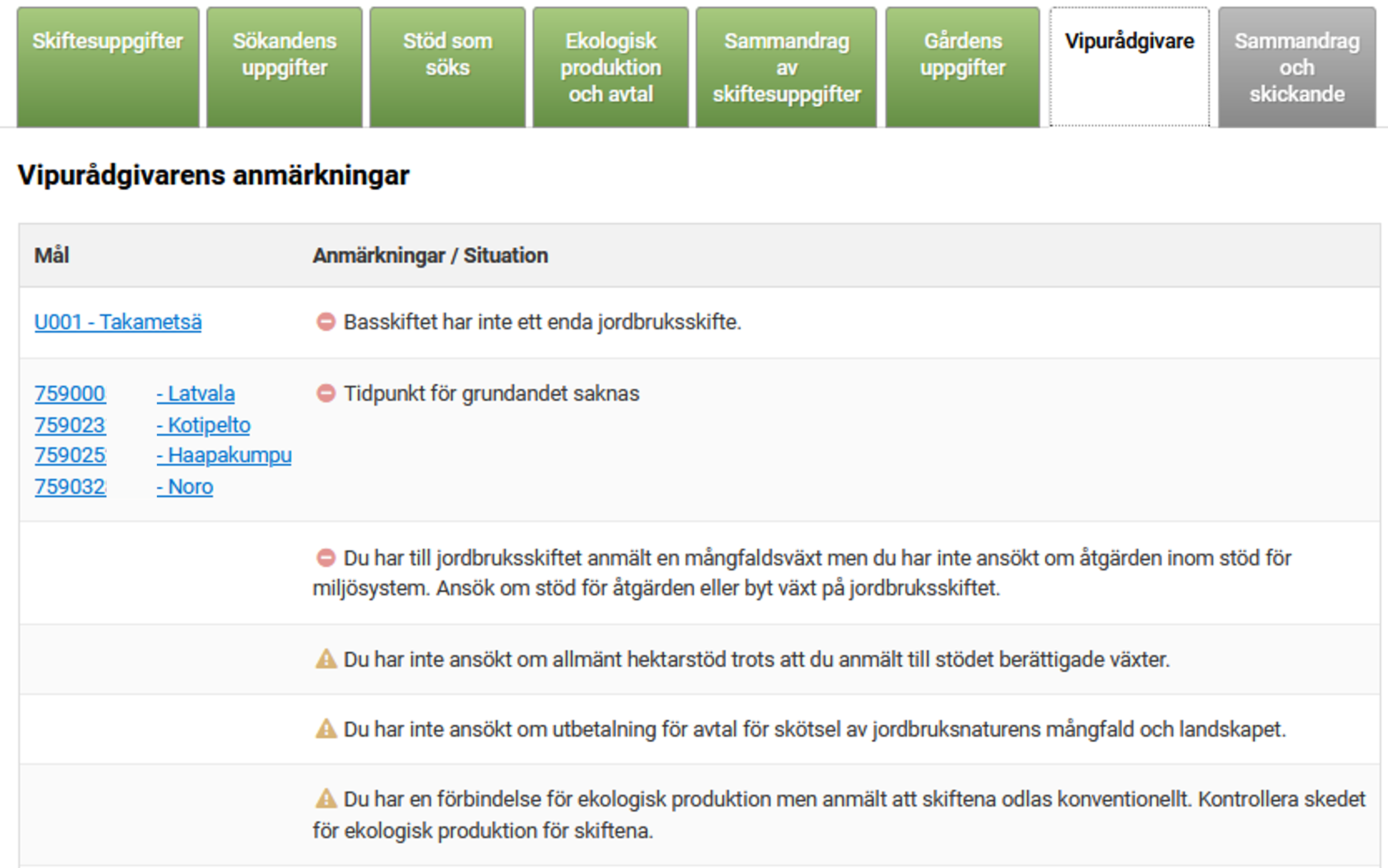 Sk&auml;rmdump fr&aring;n Viputj&auml;nsten, vipur&aring;dgivarens anm&auml;rkningar