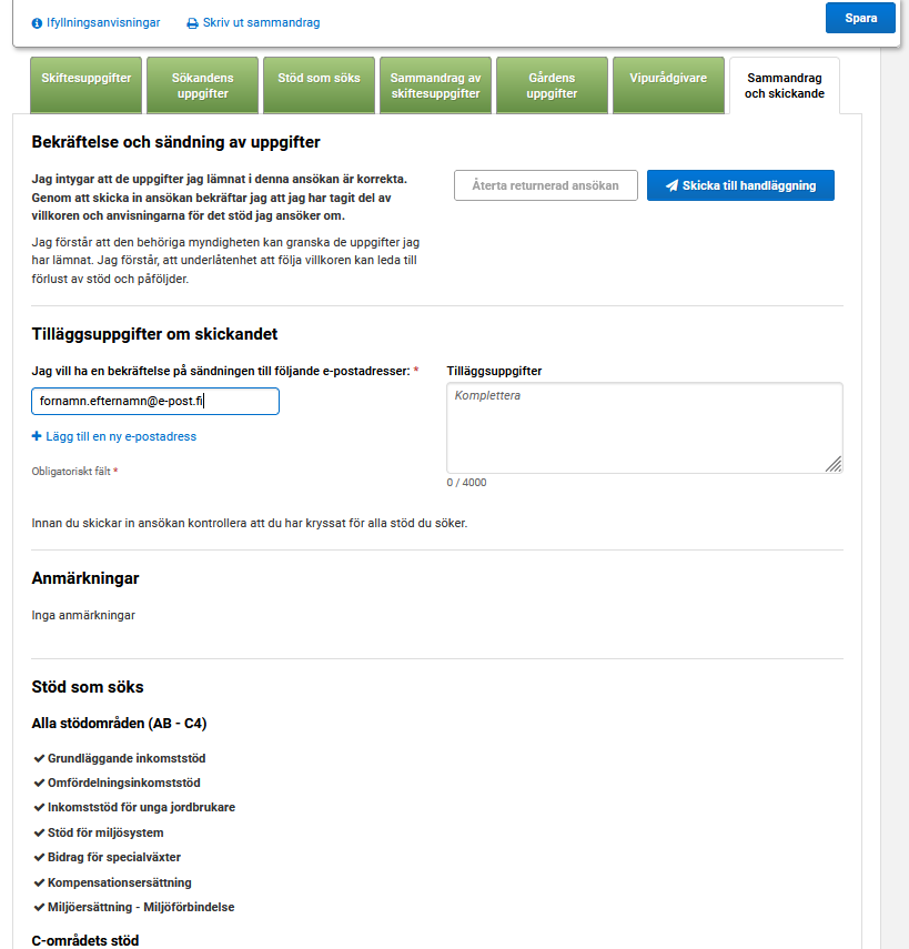 sk&auml;rmdump fr&aring;n Viputj&auml;nsten, sammandrag och skickande