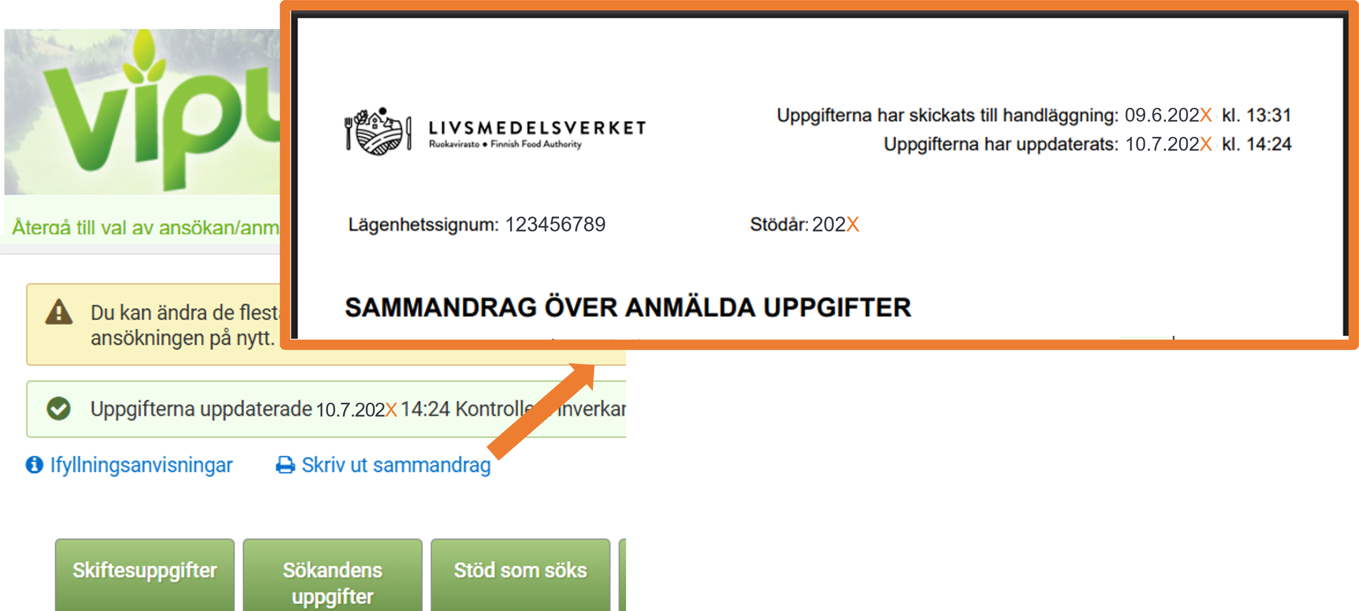 Sk&auml;rmdump fr&aring;n Viputj&auml;nsten, sammandrag &ouml;ver anm&auml;lda uppgifter
