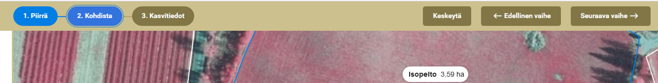 Kuvakaappaus vipusta, Kasvulohkon ty&ouml;vaiheet