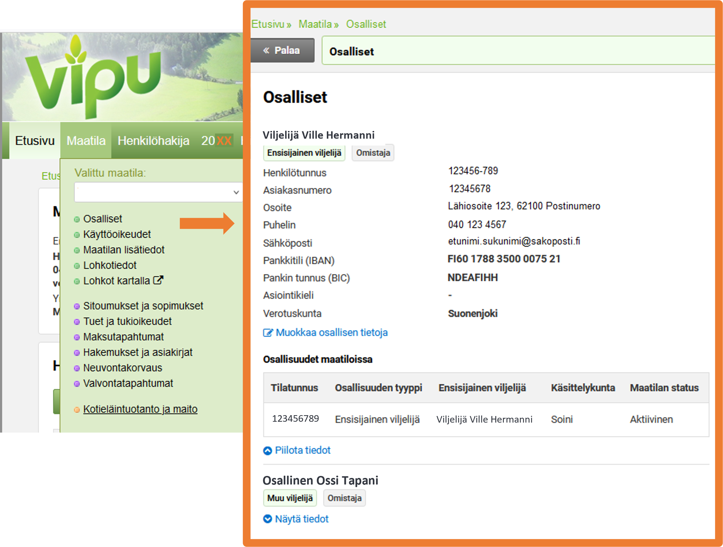 Kuvankaappaus Vipu-palvelusta