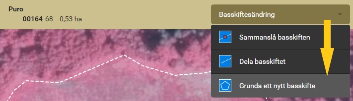 Sk&auml;rmdump fr&aring;n Viputj&auml;nsten: V&auml;lj verktyget Grunda ett nytt basskifte.