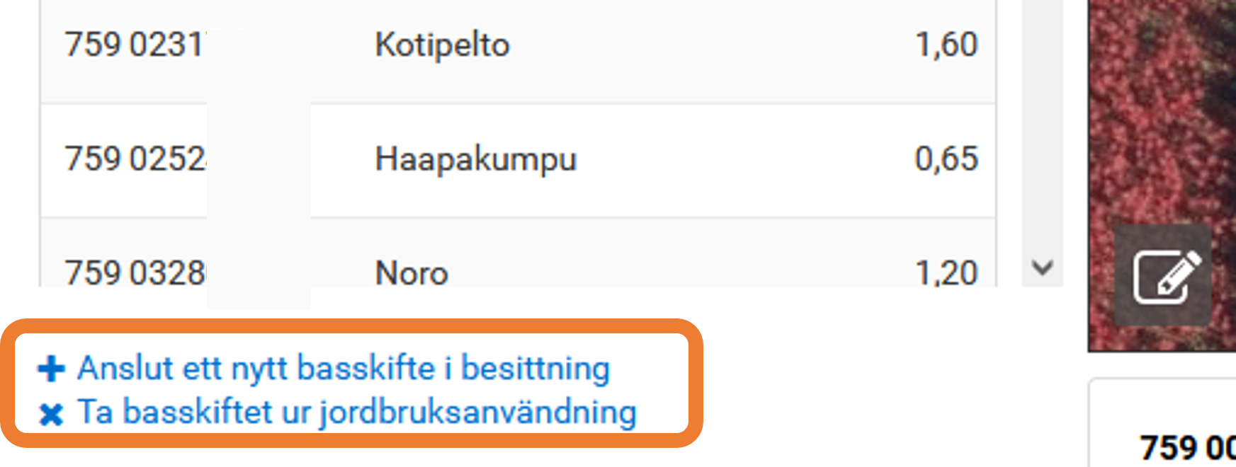 Sk&auml;rmdump fr&aring;n Viputj&auml;nsten: Funktionen Ta basskiftet ur jordbruksanv&auml;ndning.