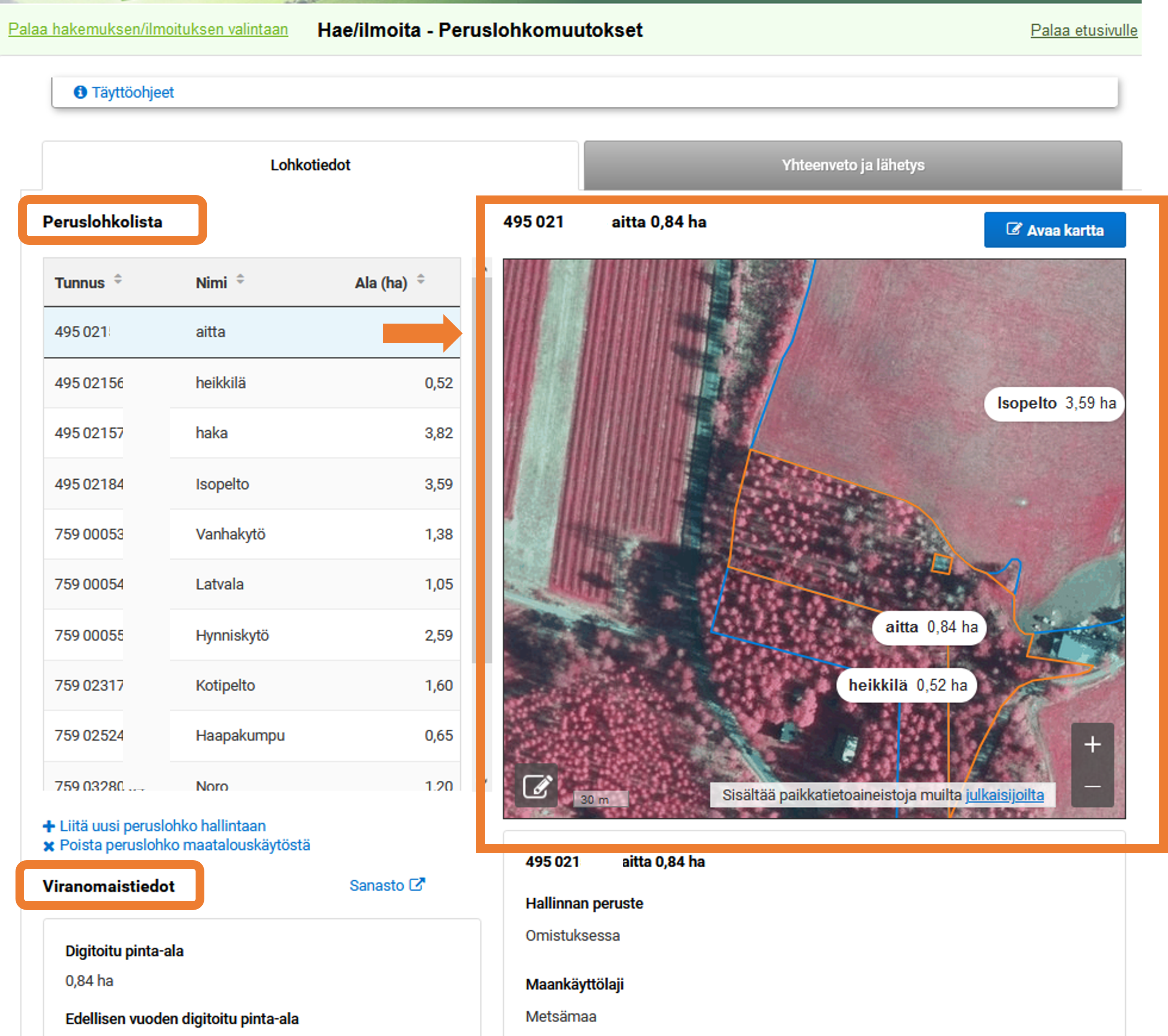 Kuvankaappaus Vipu-palvelusta