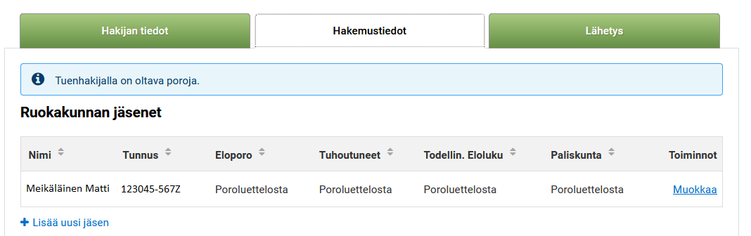 Kuvakaappaus Vipu-palvelusta, hakemustiedot-v&auml;lilehti