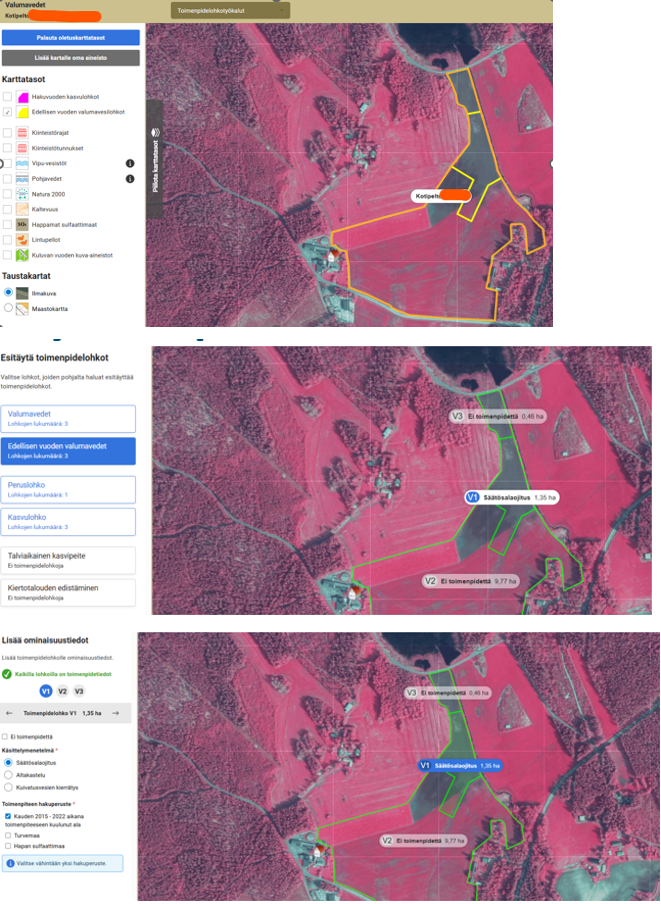 Kuvakaappaus Vipu-palvelusta