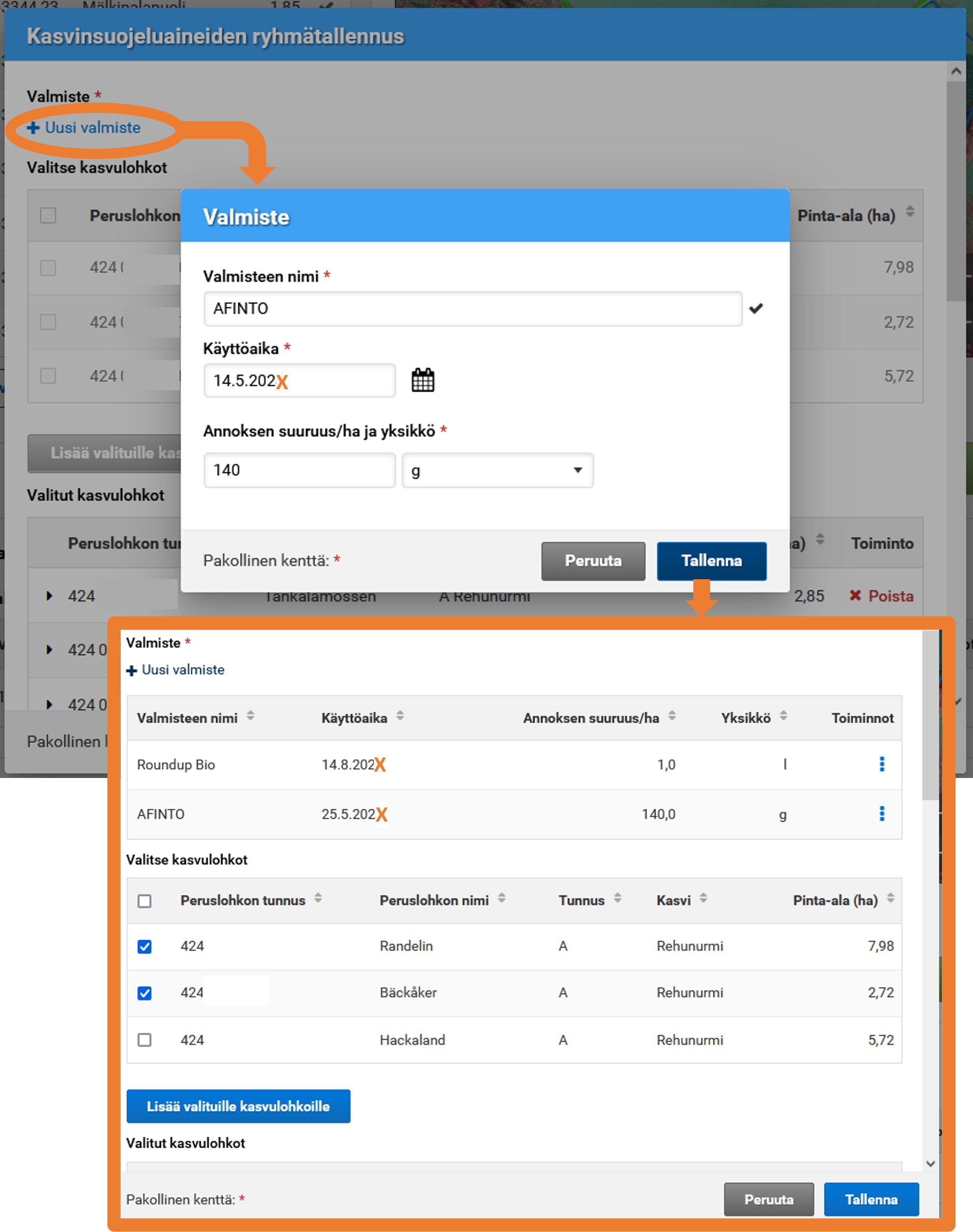 Kuvankaappauksia Vipu-palvelusta