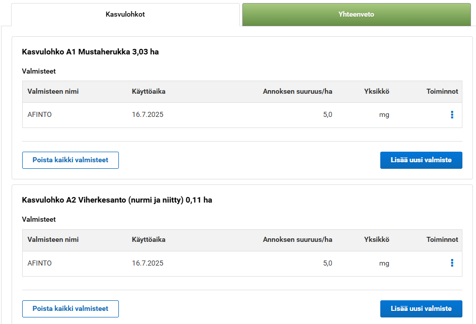 Kuvakaappaus Vipu-palvelusta
